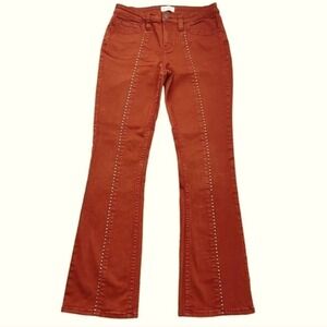 Boot Barn Shyanne Womens 26 Jeans Burnt Orange Boot Cut Studded Flare Western